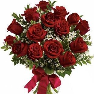 15 red roses with greenery | Flower Delivery Astrakhan